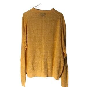 Robert Talbott Sweater Women’s Size L Yellow Long Sleeve 100% Linen